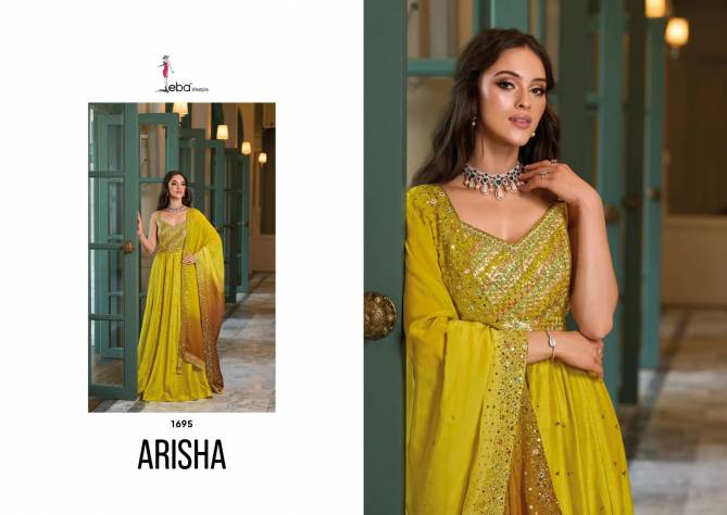 Arisha By Eba Silk Designer Wedding Wear Readymade Gown With Dupatta Wholesale Online
